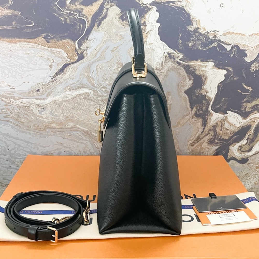 Louis Vuitton Rose Des Vents MM Grained Smooth Calfskin Black Leather Bag - Picture 14 of 15
